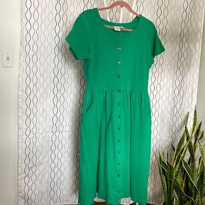 LG Green Cotton Button-up Dress
